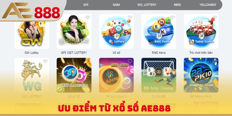 Ưu điểm từ xổ số AE888